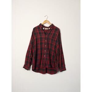 Vintage L.L. Bean Made In USA Red & Black Flannel Shirt L